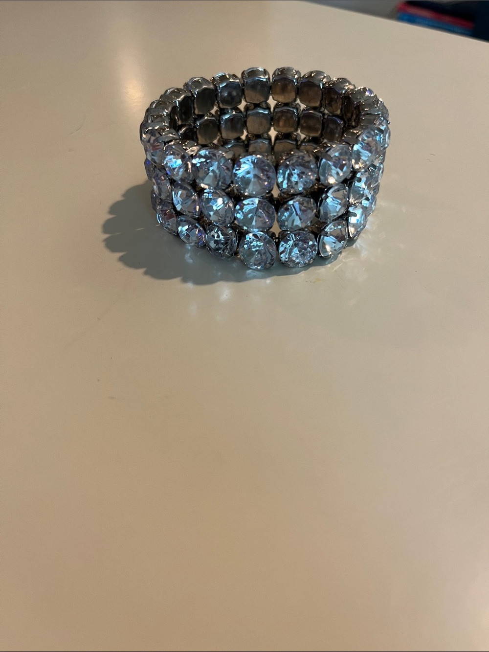 Vintage Rhinestone On Elastic Bracelet